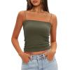 imageDarong Womens Padded Tank Tops with Builtin Bra Spaghetti Straps Crop Tank Top Summer Y2K Going Out Sleeveless Cami ShirtArmy Green