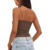 imageDarong Womens Padded Tank Tops with Builtin Bra Spaghetti Straps Crop Tank Top Summer Y2K Going Out Sleeveless Cami ShirtCoffee