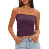 imageDarong Womens Padded Tank Tops with Builtin Bra Spaghetti Straps Crop Tank Top Summer Y2K Going Out Sleeveless Cami ShirtDark Purple