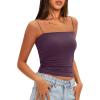 imageDarong Womens Padded Tank Tops with Builtin Bra Spaghetti Straps Crop Tank Top Summer Y2K Going Out Sleeveless Cami ShirtDark Purple
