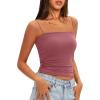 imageDarong Womens Padded Tank Tops with Builtin Bra Spaghetti Straps Crop Tank Top Summer Y2K Going Out Sleeveless Cami ShirtMerlot