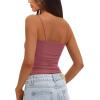 imageDarong Womens Padded Tank Tops with Builtin Bra Spaghetti Straps Crop Tank Top Summer Y2K Going Out Sleeveless Cami ShirtMerlot