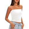 imageDarong Womens Padded Tank Tops with Builtin Bra Spaghetti Straps Crop Tank Top Summer Y2K Going Out Sleeveless Cami ShirtWhite