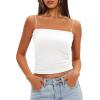 imageDarong Womens Padded Tank Tops with Builtin Bra Spaghetti Straps Crop Tank Top Summer Y2K Going Out Sleeveless Cami ShirtWhite
