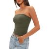 imageDarong Womens Padded Tube Tops Bulit in Bra Strapless Crop Tops Bandeau Double Lined Basic Going Out Tank TopArmy Green