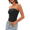 imageDarong Womens Padded Tube Tops Bulit in Bra Strapless Crop Tops Bandeau Double Lined Basic Going Out Tank TopBlack