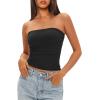 imageDarong Womens Padded Tube Tops Bulit in Bra Strapless Crop Tops Bandeau Double Lined Basic Going Out Tank TopBlack