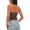 imageDarong Womens Padded Tube Tops Bulit in Bra Strapless Crop Tops Bandeau Double Lined Basic Going Out Tank TopCoffee