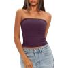 imageDarong Womens Padded Tube Tops Bulit in Bra Strapless Crop Tops Bandeau Double Lined Basic Going Out Tank TopDark Purple