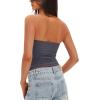 imageDarong Womens Padded Tube Tops Bulit in Bra Strapless Crop Tops Bandeau Double Lined Basic Going Out Tank TopGrey