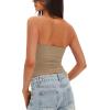 imageDarong Womens Padded Tube Tops Bulit in Bra Strapless Crop Tops Bandeau Double Lined Basic Going Out Tank TopKhaki