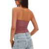 imageDarong Womens Padded Tube Tops Bulit in Bra Strapless Crop Tops Bandeau Double Lined Basic Going Out Tank TopMerlot