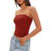 imageDarong Womens Padded Tube Tops Bulit in Bra Strapless Crop Tops Bandeau Double Lined Basic Going Out Tank TopRed
