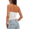 imageDarong Womens Padded Tube Tops Bulit in Bra Strapless Crop Tops Bandeau Double Lined Basic Going Out Tank TopWhite