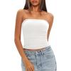 imageDarong Womens Padded Tube Tops Bulit in Bra Strapless Crop Tops Bandeau Double Lined Basic Going Out Tank TopWhite