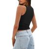 imageDarong Womens Tank Tops Sleeveless Racerback High Neck Casual Basic Ribbed Fitted Tank ShirtsBlack