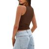 imageDarong Womens Tank Tops Sleeveless Racerback High Neck Casual Basic Ribbed Fitted Tank ShirtsDark Coffee