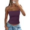 imageDarong Womens Padded Tank Tops with Builtin Bra Spaghetti Straps Crop Tank Top Summer Y2K Going Out Sleeveless Cami ShirtDark Purple