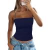 imageDarong Womens Padded Tank Tops with Builtin Bra Spaghetti Straps Crop Tank Top Summer Y2K Going Out Sleeveless Cami ShirtNavy Blue