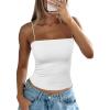 imageDarong Womens Padded Tank Tops with Builtin Bra Spaghetti Straps Crop Tank Top Summer Y2K Going Out Sleeveless Cami ShirtWhite
