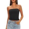 imageDarong Womens Padded Tube Tops Bulit in Bra Strapless Crop Tops Bandeau Double Lined Basic Going Out Tank TopBlack