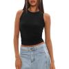 imageDarong Womens Tank Tops Sleeveless Racerback High Neck Casual Basic Ribbed Fitted Tank ShirtsBlack