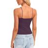 imageDarong Women Padded Double Lined Ruched Tank Tops Bulit in Bra Summer Spaghetti Strap Going Out Crop Tank ShirtsDark Purple