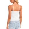 imageDarong Women Padded Double Lined Ruched Tank Tops Bulit in Bra Summer Spaghetti Strap Going Out Crop Tank ShirtsWhite