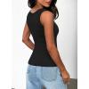 imageDarong Womens Summer Sleeveless Tank Top Striped Form Fitting Crew Neck Ribbed Knit Basic Cami ShirtsAll Black