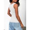 imageDarong Womens Summer Sleeveless Tank Top Striped Form Fitting Crew Neck Ribbed Knit Basic Cami ShirtsAll White