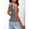 imageDarong Womens Summer Sleeveless Tank Top Striped Form Fitting Crew Neck Ribbed Knit Basic Cami ShirtsBlack Stripe