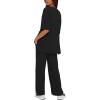 imageDarong Womens Two Piece Outfits Sets Loose Short Sleeve Side Slit Top Wide Leg Pants Lounge Sets Matching SetBlack275 Inseam