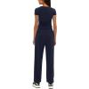 imageDarong Womens 2 Piece Outfit Sets Short Sleeve Crew Neck T Shirts with Jogger Pants Active Tracksuit Lounge SetDark Blue29 Inseam