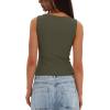 imageDarong Womens High Neck Tank Top Sleeveless Double Lined Basic Tops Going Out Casual Tank ShirtsArmy Green