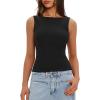 imageDarong Womens High Neck Tank Top Sleeveless Double Lined Basic Tops Going Out Casual Tank ShirtsBlack