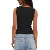 imageDarong Womens High Neck Tank Top Sleeveless Double Lined Basic Tops Going Out Casual Tank ShirtsBlack