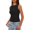 imageDarong Womens High Neck Tank Top Sleeveless Double Lined Basic Tops Going Out Casual Tank ShirtsBlack