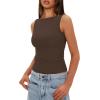 imageDarong Womens High Neck Tank Top Sleeveless Double Lined Basic Tops Going Out Casual Tank ShirtsCoffee