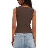 imageDarong Womens High Neck Tank Top Sleeveless Double Lined Basic Tops Going Out Casual Tank ShirtsCoffee