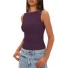 imageDarong Womens High Neck Tank Top Sleeveless Double Lined Basic Tops Going Out Casual Tank ShirtsDeep Purple