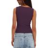 imageDarong Womens High Neck Tank Top Sleeveless Double Lined Basic Tops Going Out Casual Tank ShirtsDeep Purple