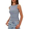 imageDarong Womens High Neck Tank Top Sleeveless Double Lined Basic Tops Going Out Casual Tank ShirtsLight Blue