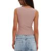 imageDarong Womens High Neck Tank Top Sleeveless Double Lined Basic Tops Going Out Casual Tank ShirtsLight Pink