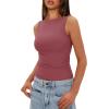 imageDarong Womens High Neck Tank Top Sleeveless Double Lined Basic Tops Going Out Casual Tank ShirtsMerlot
