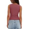 imageDarong Womens High Neck Tank Top Sleeveless Double Lined Basic Tops Going Out Casual Tank ShirtsMerlot