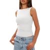 imageDarong Womens High Neck Tank Top Sleeveless Double Lined Basic Tops Going Out Casual Tank ShirtsWhite