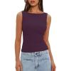 imageDarong Womens High Neck Tank Top Sleeveless Double Lined Basic Tops Going Out Casual Tank ShirtsDeep Purple