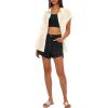 imageDarong Womens Button Down Cuffed Short Sleeve Shirts Cotton Casual 2025 Summer Loose Fit Blouse TopBeige