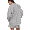 imageDarong Womens Summer 2 Piece Outfit Sets Long Sleeve Button Down Shirts Matching Short Sets Beach Vacation Lounge SetBlack Stripe