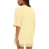 imageDarong Womens Two Piece Loungewear Set Summer Casual Boxy Shirts Drawstring Shorts Matching Airport Travel OutfitLight Yellow